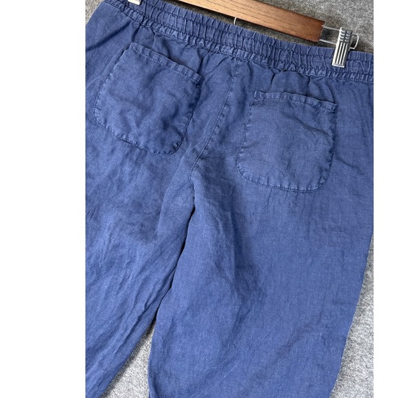Tommy Bahama Linen Relaxed Fit Drawstring Waist Pants Womens Size XS Blue Cruise - Picture 12 of 13